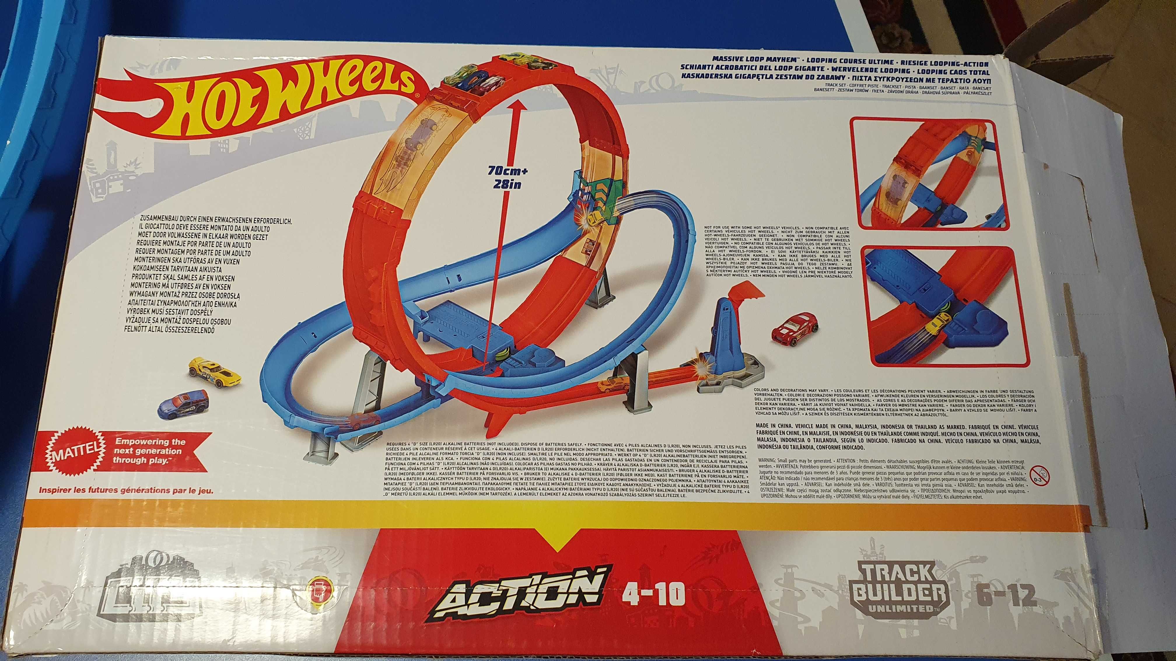 HOT WHEELS tor samochodowy giga pętla Z NAPĘDEM GTV14