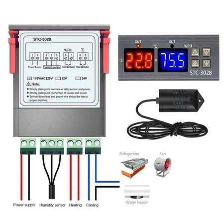 *Termohigrometr -Termostat REGUL TEMP I WILGOTNOŚCI  STC-3028 / 230V