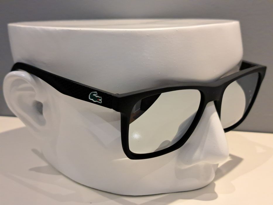 LACOSTE męskie nowe polaryzacyjne okulary czarne logo filtr uv 400