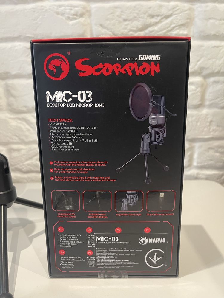 Микрофон Marvo MIC-03 ​​USB