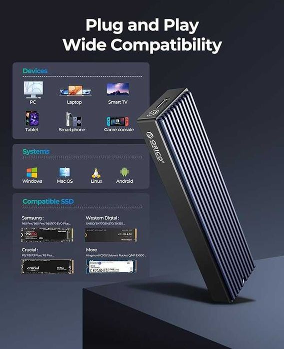 Orico m.2 nvme zewnętrzna obudowa adapter 10 gbps