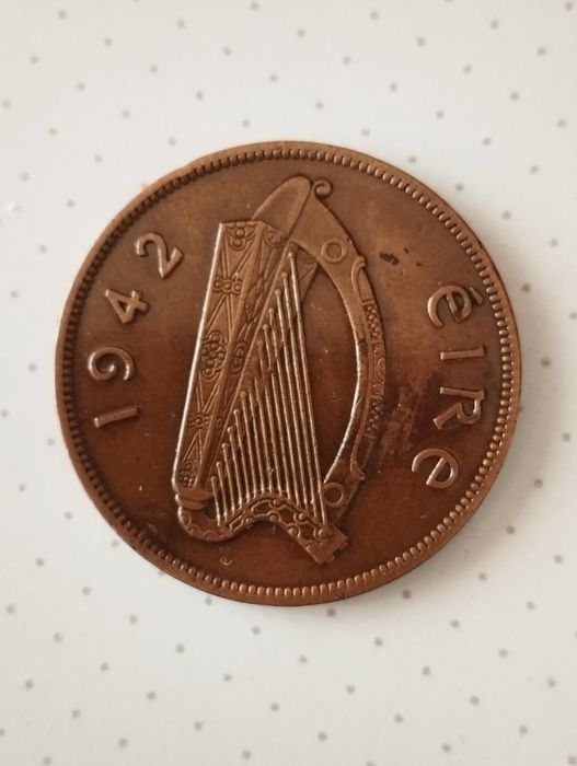 Moeda de 1 Penny 1942 Irlanda em bronze