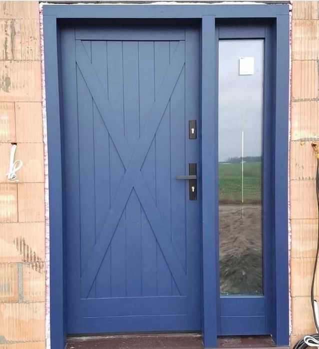 Drewniane drzwi zewnętrzne wejściowe od producenta dowóz GRATIS