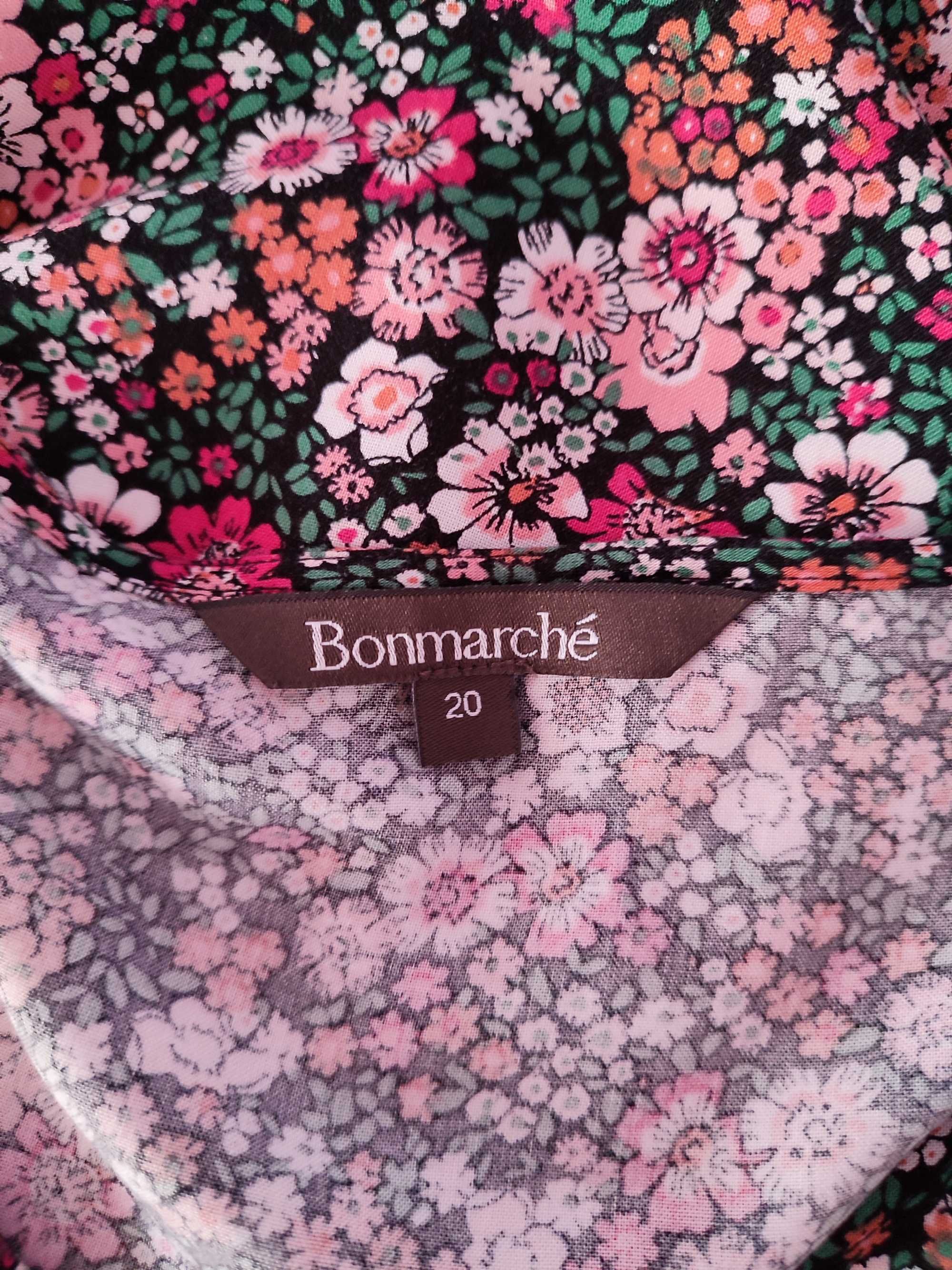 Гарненька натуральна блуза в квітковий принт блузка розмір 56-58