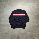 MĘSKI Elegancki Sweter PREMIUM Granat Duże Logo Bawełna Tommy Hilfiger