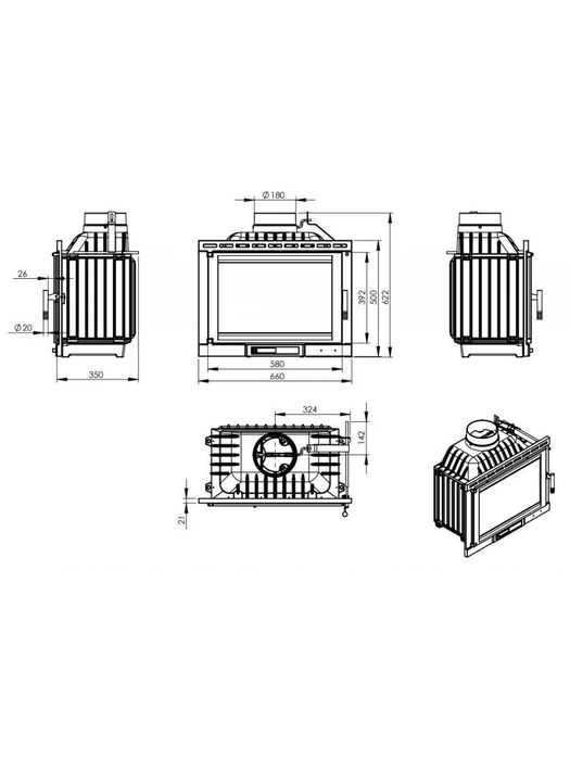 Камінна топка Польського виробника NORDflam Etna 13кВт