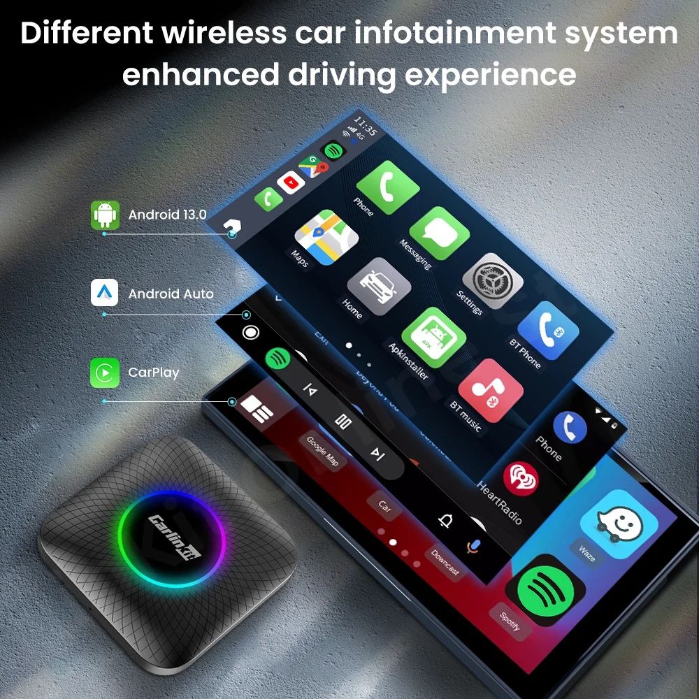 CarlinKit TBOX Ambient - Android 13 адаптер для CarPlay та AndroidAuto