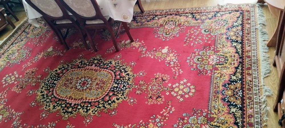 Dywan Pivi 3x4m PRL wełniany czerwony 300x400cm retro vintage lata 80