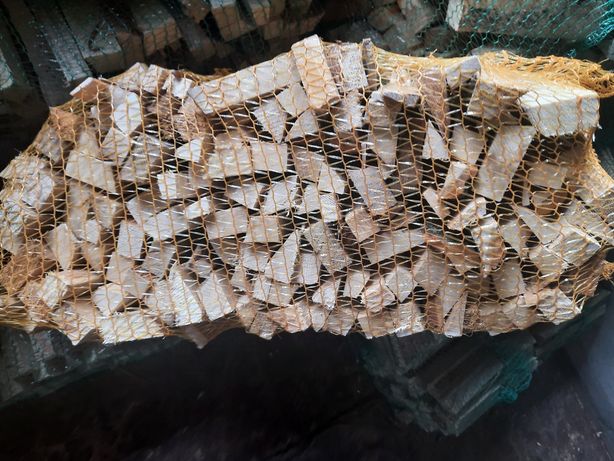 Drewno w workach workowane rozpałkowe kominkowe opałowe do wędzenia