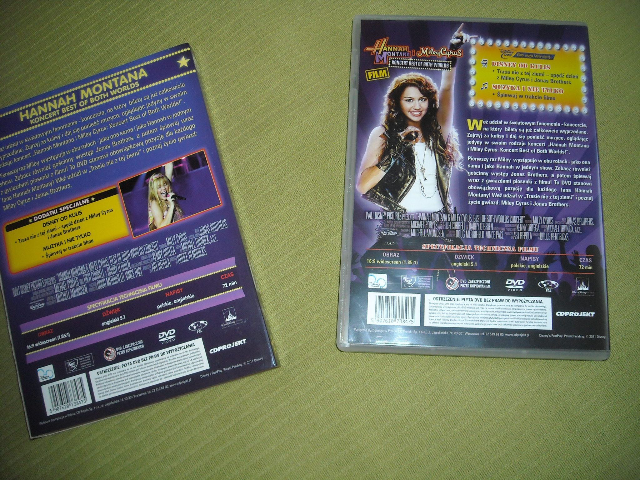 Hannah Montana płyta DVD-koncert "Best of Both Worlds!”