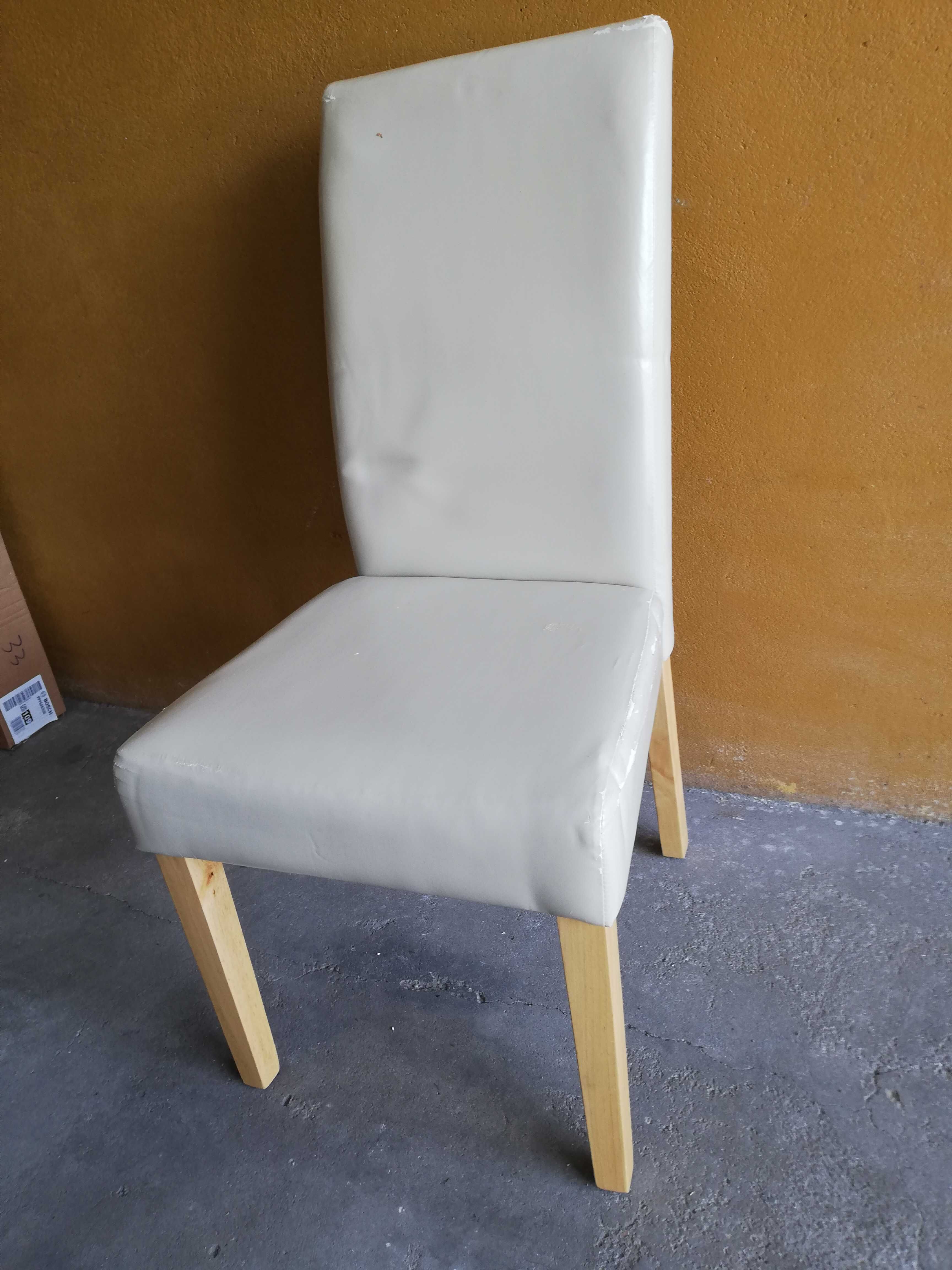 Krzesło Skórzane Białe