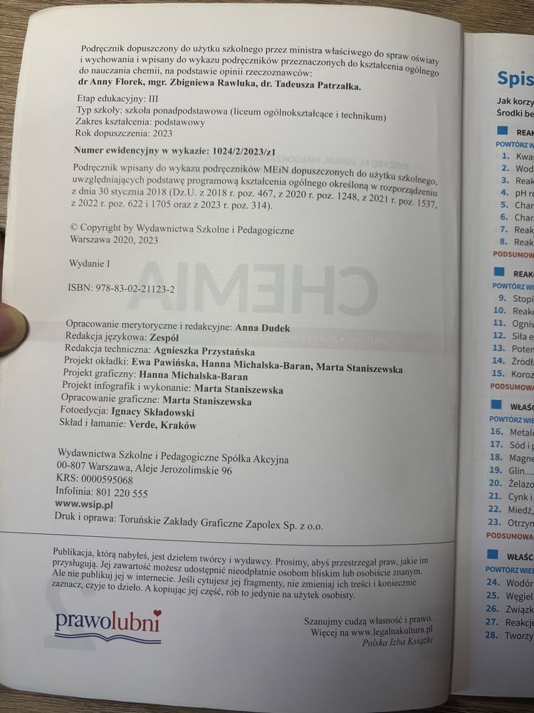 Podręcznik do chemii do klasy 2 WSiP