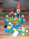 Ogromny zestaw klocków kompatybilnych z Lego Duplo zamek, budowa