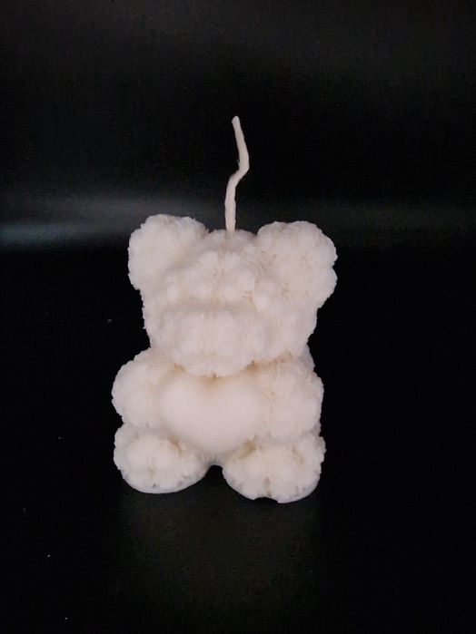 Świeczka sojowa zapachowa ozdobna miś z serduszkiem walentynki serce