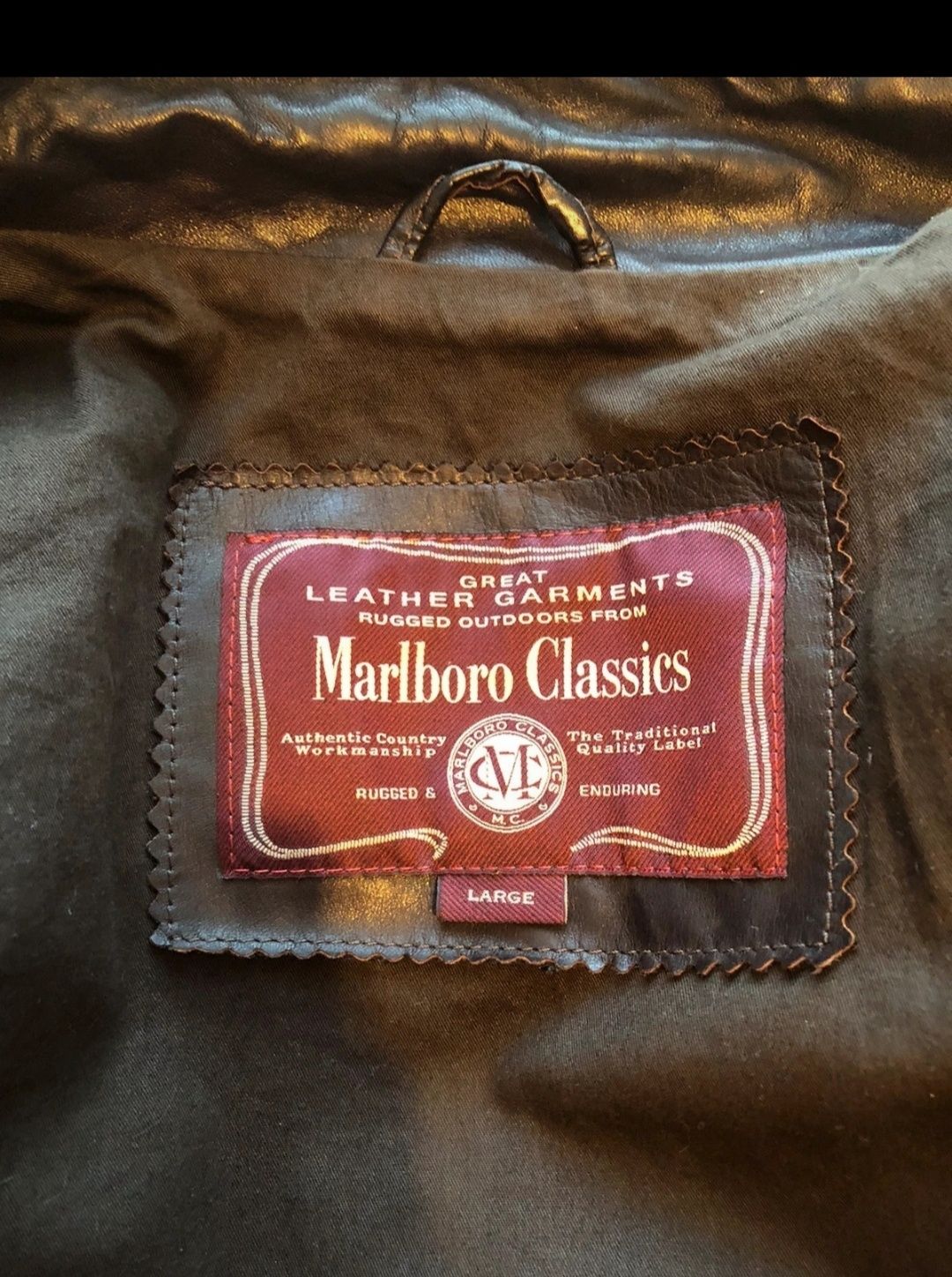 Casaco couro Marlboro Classics