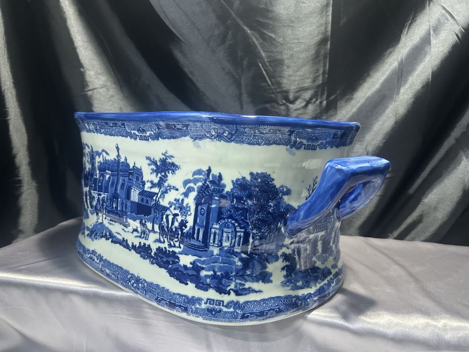 Victoria Ware duży pojemnik cachepot  Angielski ironstone blue & white