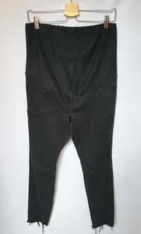 Spodnie Ciążowe H&M Mama M 38 Czarne Rurki Postrzępione Nogawki Boob