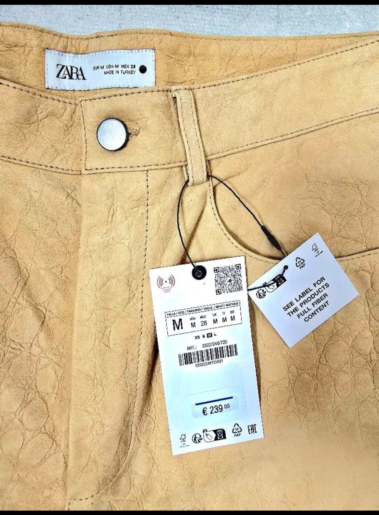 Натуральна овеча шкіра! Шорти бермуди ZARA  нові з бірками