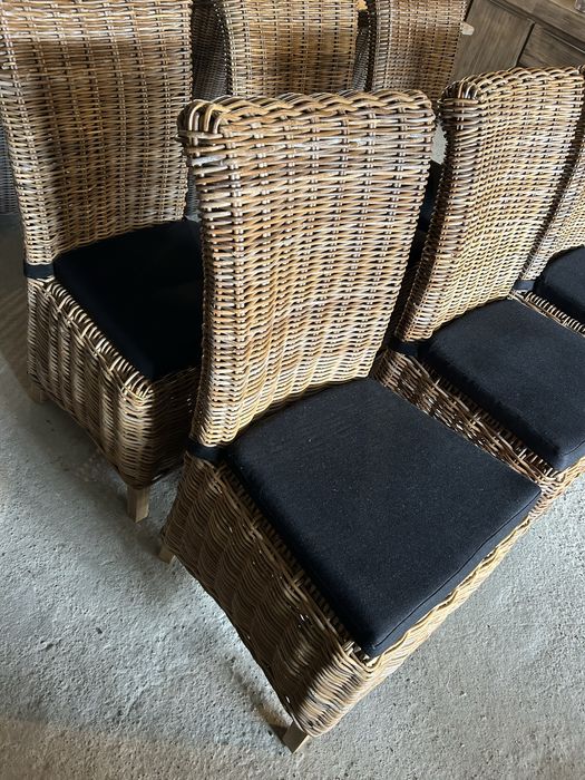 Krzesła z grubego rattanu komplet 6szt. RATTAN farmhouse Loberon