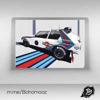 Plakat 100x70cm Lancia Delta Integrale Martini Racing