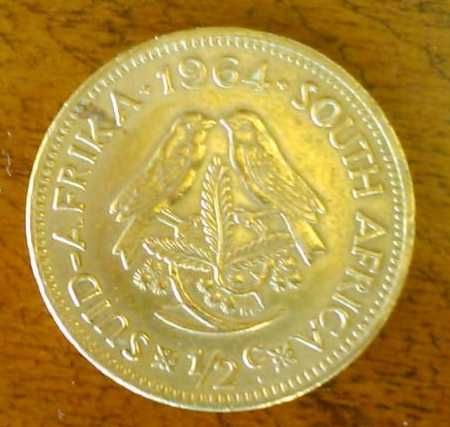 1964 África do Sul 1/2 Centavos