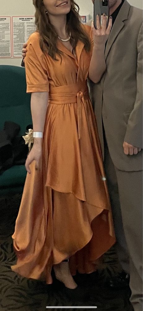 Sukienka Lidia Kalita Ferna - karmelowa, ruda, terracota