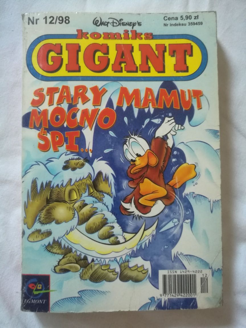 Komiks Gigant Stary Mamut mocno śpi Walt Disney nr 12/98  unikat