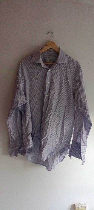 Koszula Vintage w prążki z długim rękawem XL bawełna