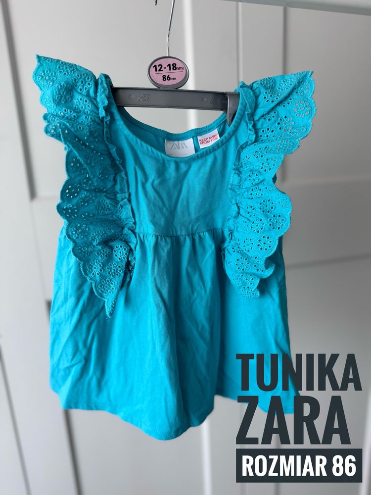 Zara 86 tunika bluzka z falbankami na lato