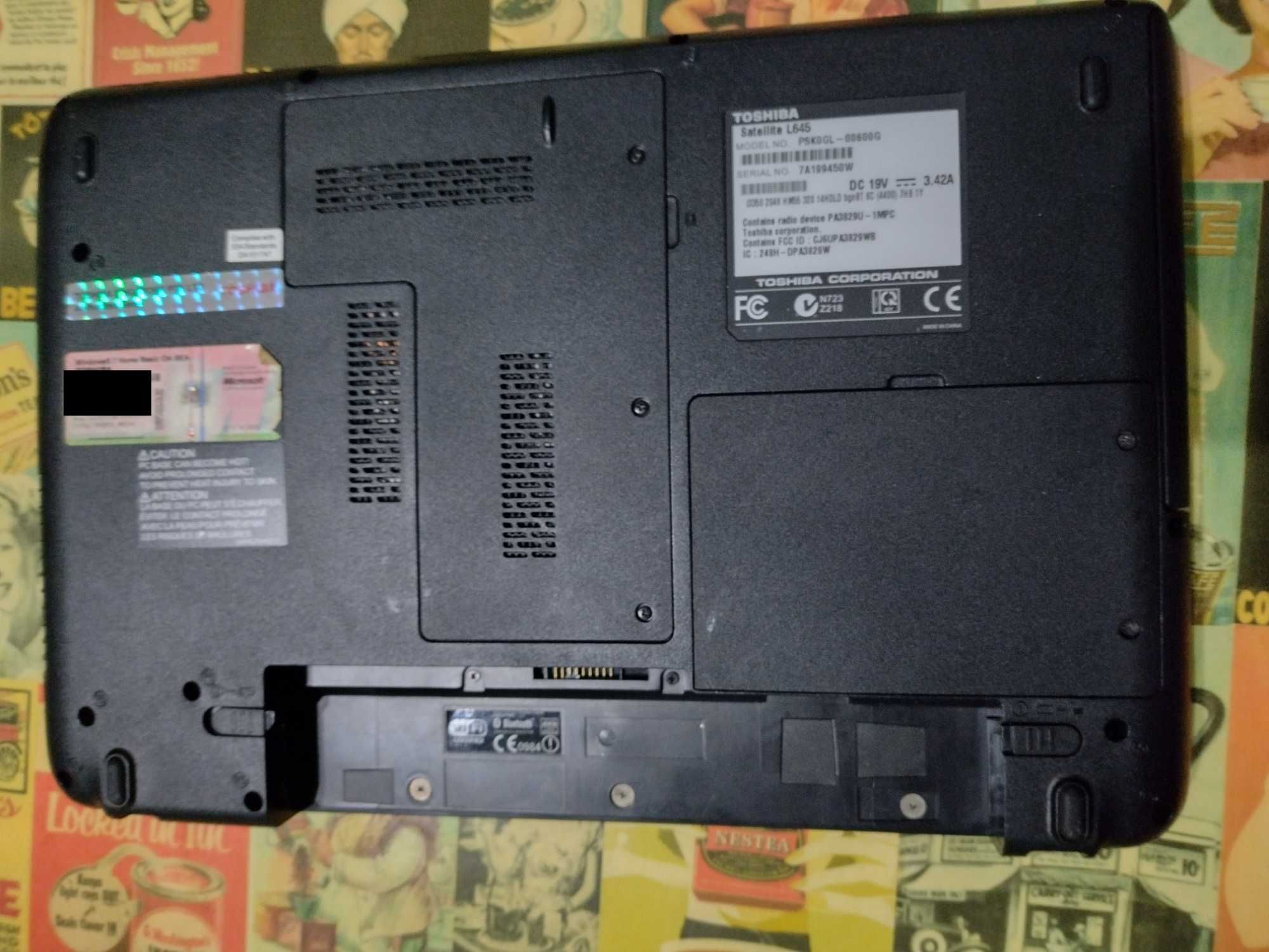 Laptop Toshiba Satellite L645 z zasilaczem