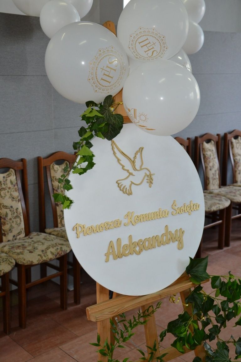 Tablica powitalna komunia święta Aleksandry