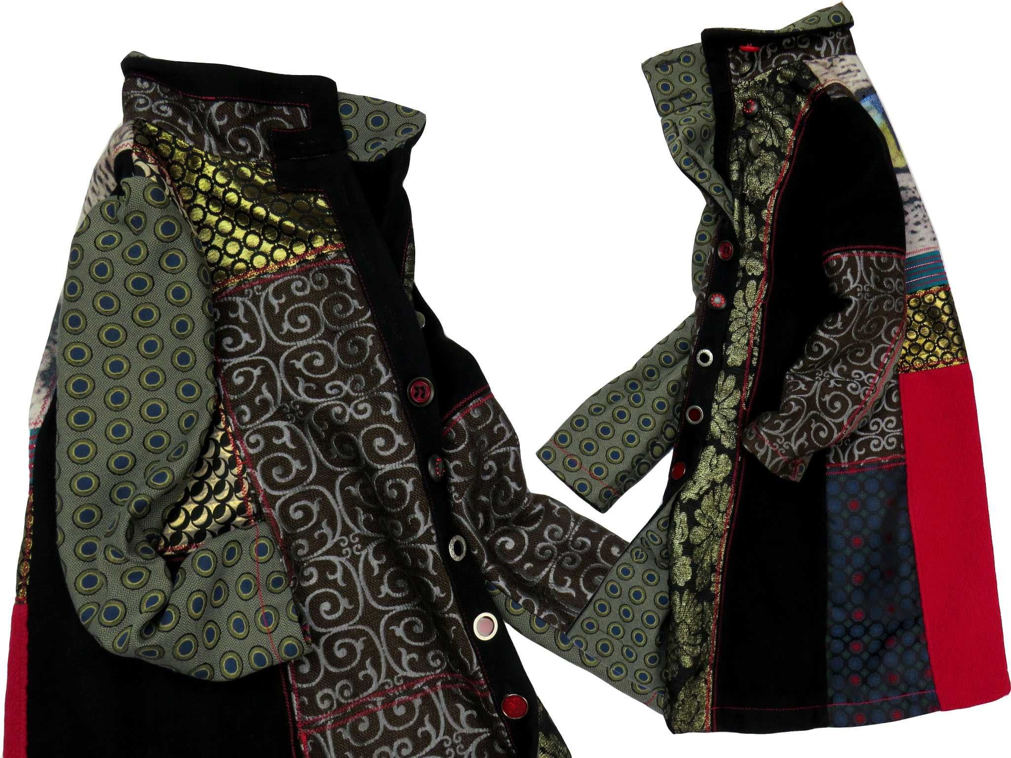 Desigual Patchwork unikatowy płaszcz S/M -50%