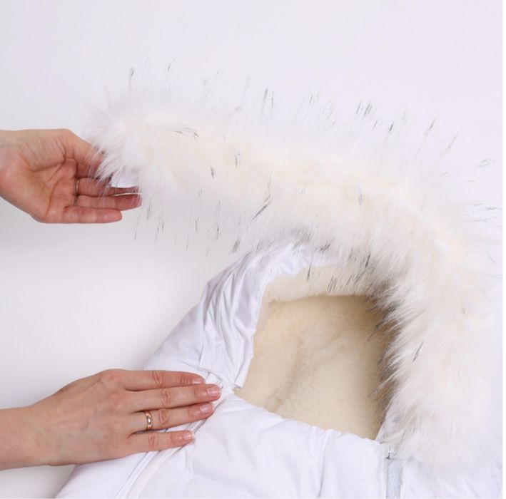 Все включено Зимовий конверт-кокон на овчині і комбінізони і шапочка