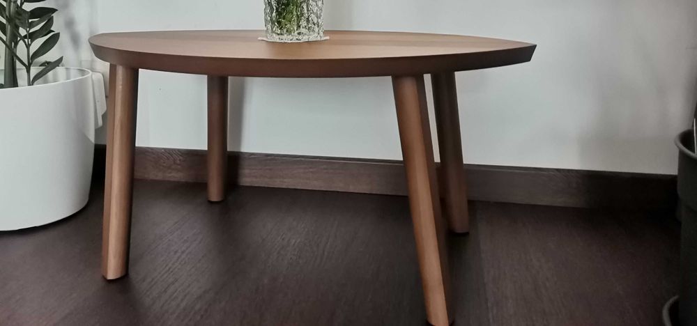 2 Mesas de centro, design escandinavo, em chapa de nogueira
