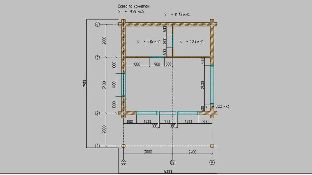 Зруб дерев'яного будиночку, або бані.
