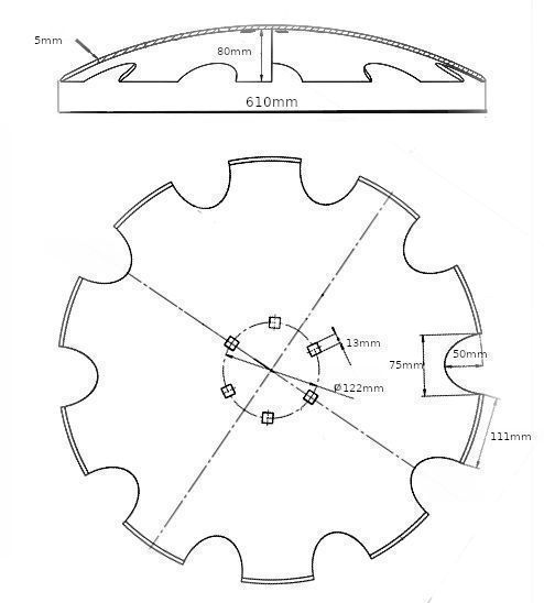 TALERZ UZĘBIONY, ZĘBATY OFAS 610 mm, 61 cm, 6 otw brona talerzowa