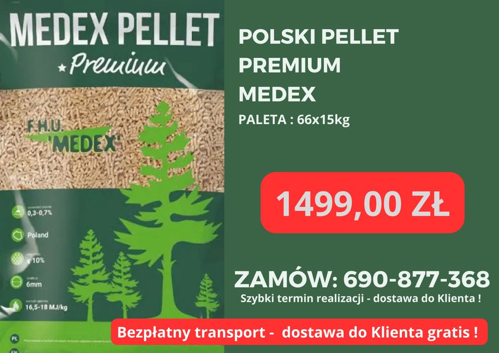 PELLET POLSKI : POLSKI PRODUCENT 1499zl paleta  - transport gratis !