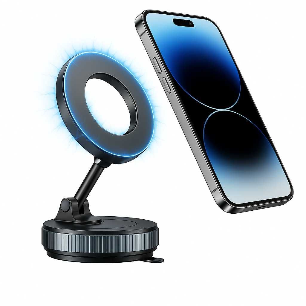 Uchwyt na telefon magnetyczny mocny uniwersalny przyssawka obrotowy