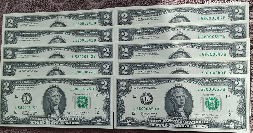 10 x 2 $ USA T. Jefferson 2017 r. men."L"-San Francisco - seria"A"