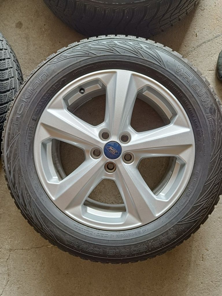 Felgi18 5x108 oryg Ford Kuga Edge czujniki opona zima 7mm 2018r kpl