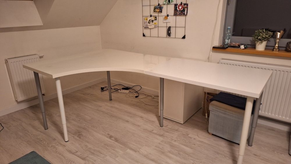 Podwójne biurko narożne ikea Linmon/Adils