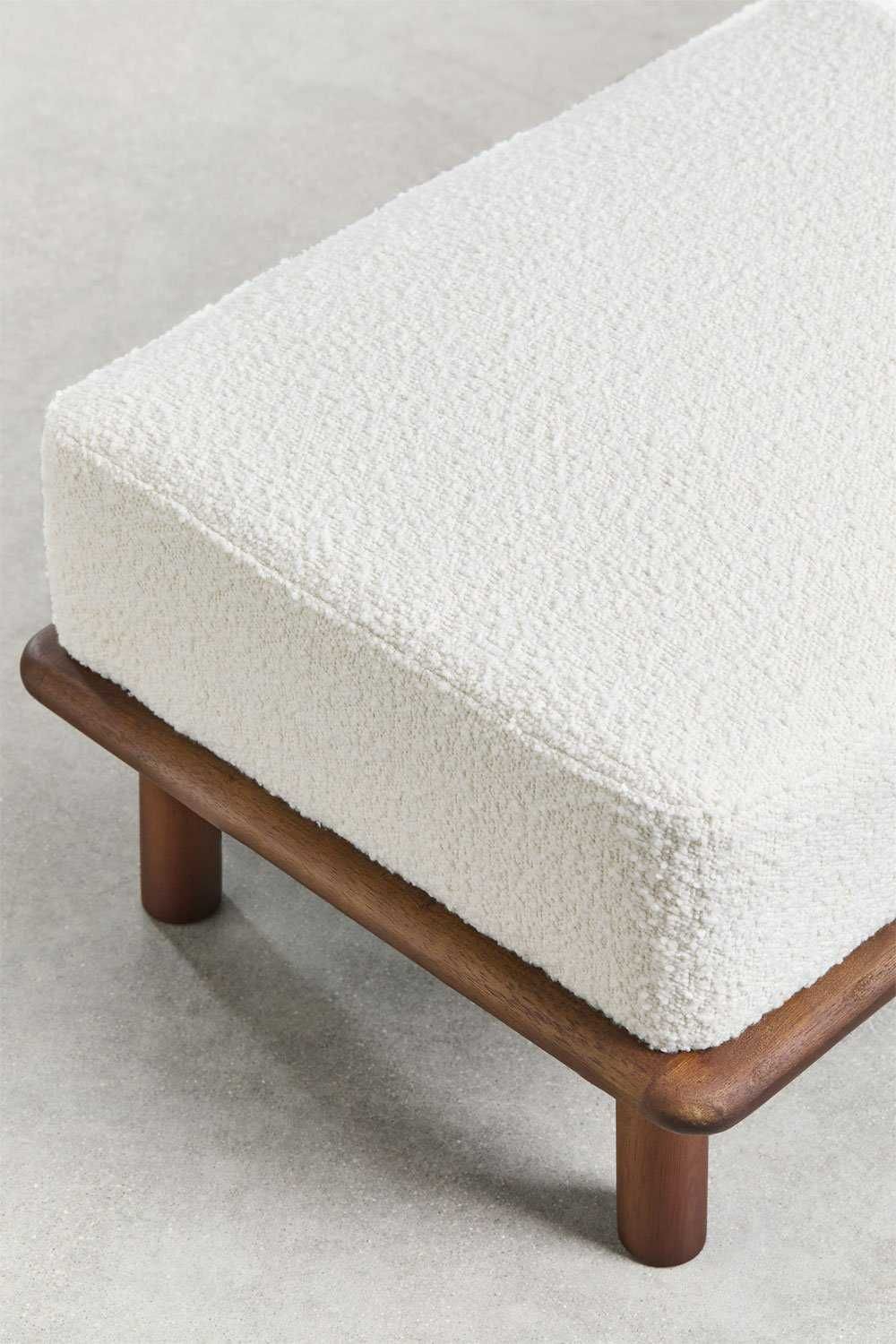 Banco banqueta NOVA madeira e tecido Veral Bouclé