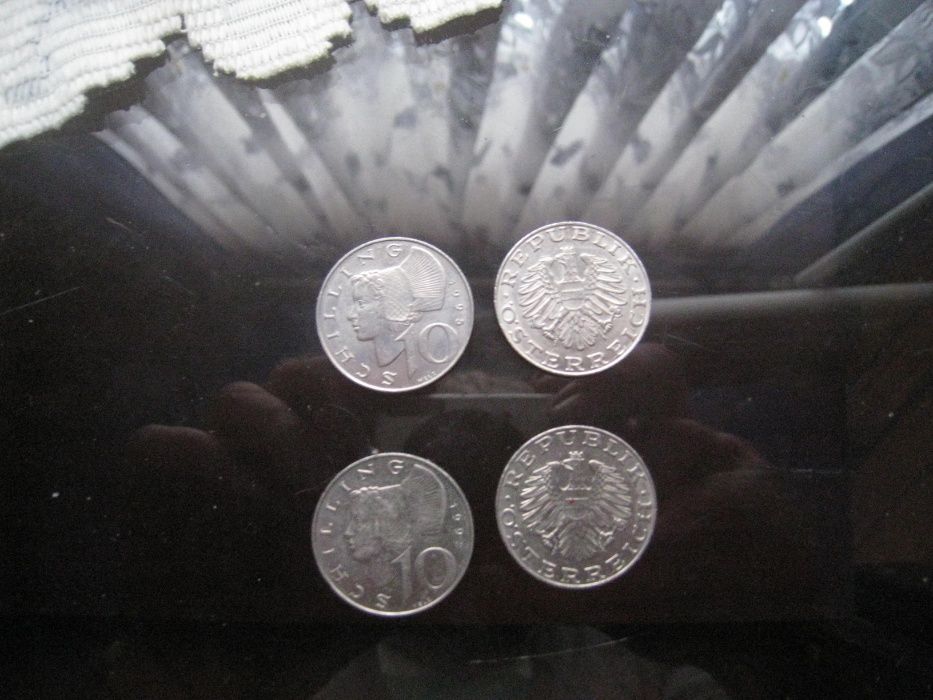 Монеты 10 австрийских шиллингов 1986 . 1990 . 1992 . 1995. год
