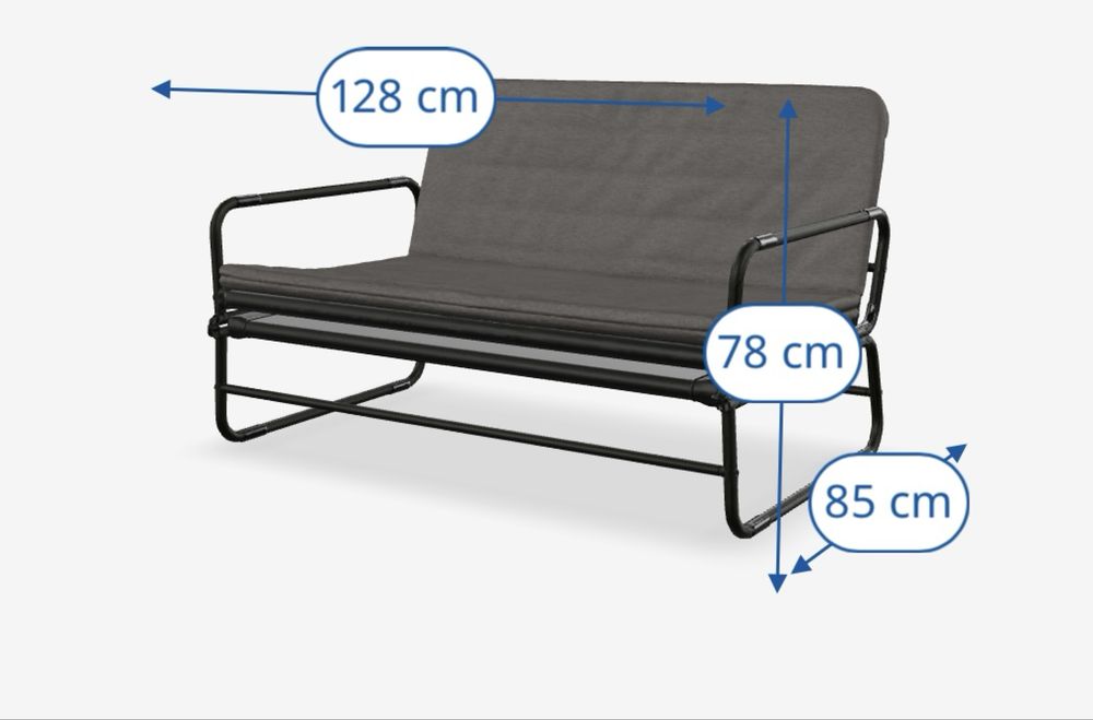 Sofá cama cinzento