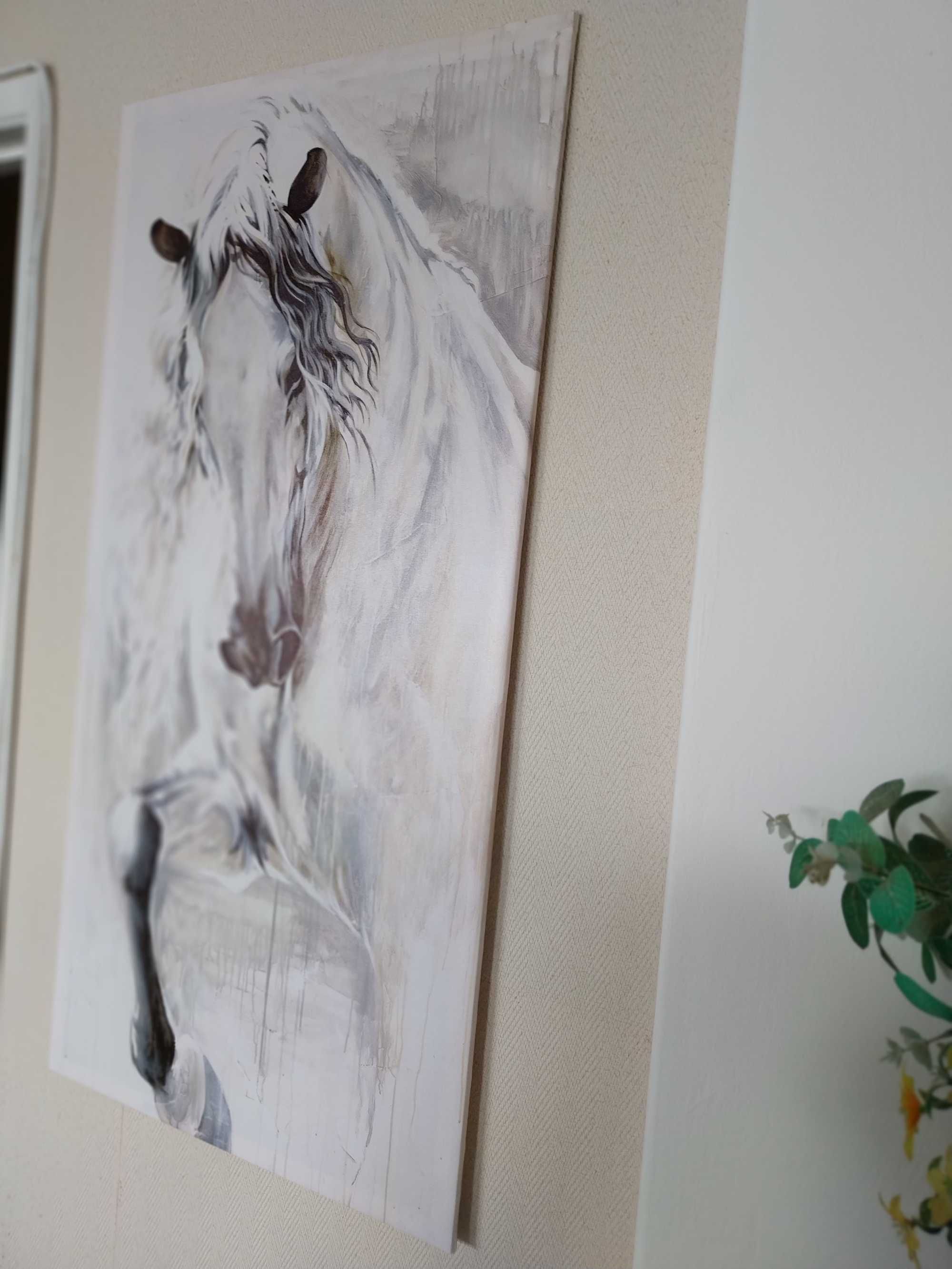 Quadro/tela com cavalo branco