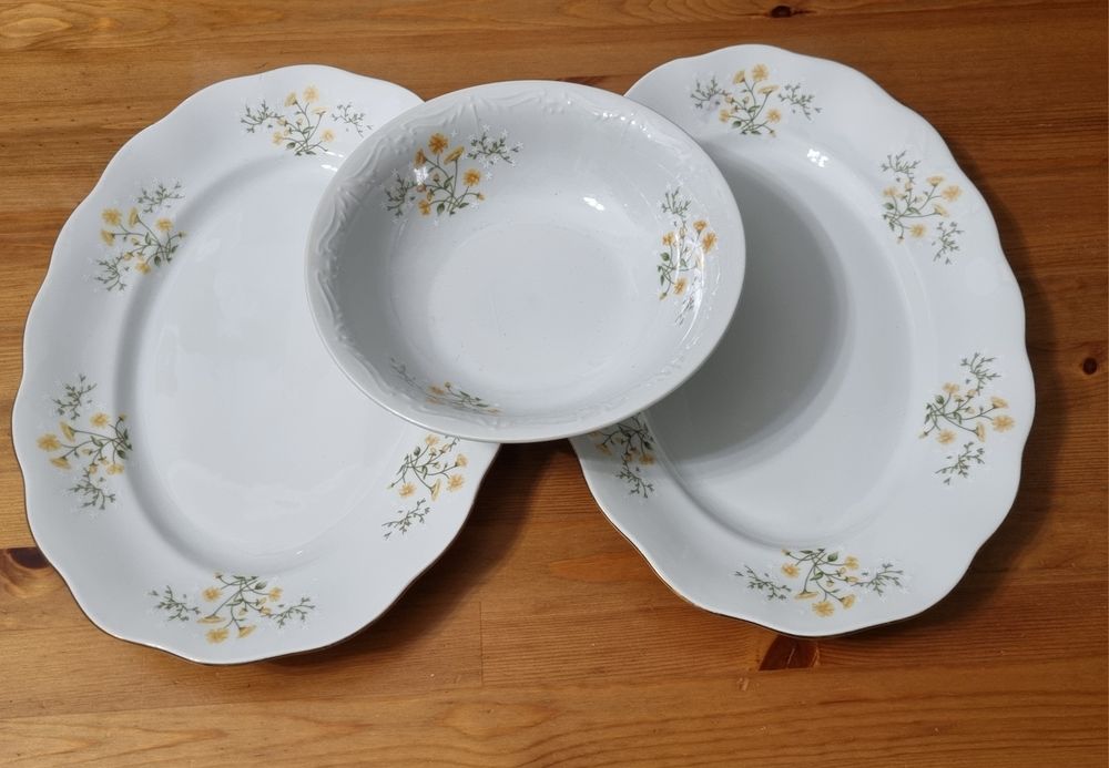 Półmiski i miska Huta Karolina