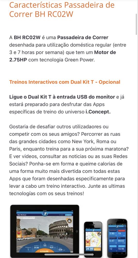 Passadeira de Correr BH RC02W
