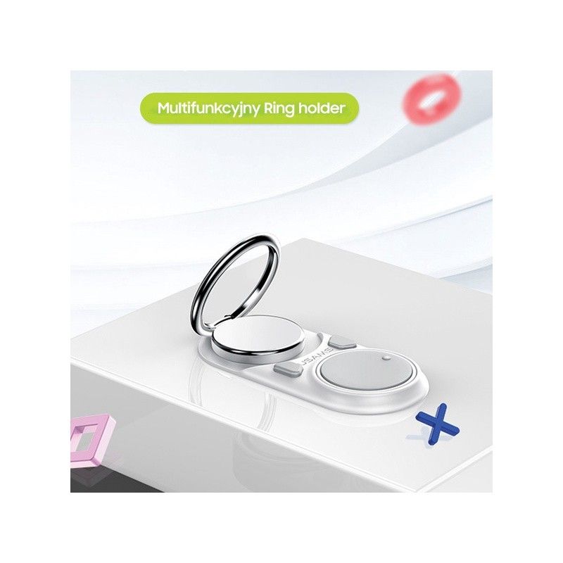 Uchwyt na Telefon na Palec Ring z Podstawką Baseus Silver