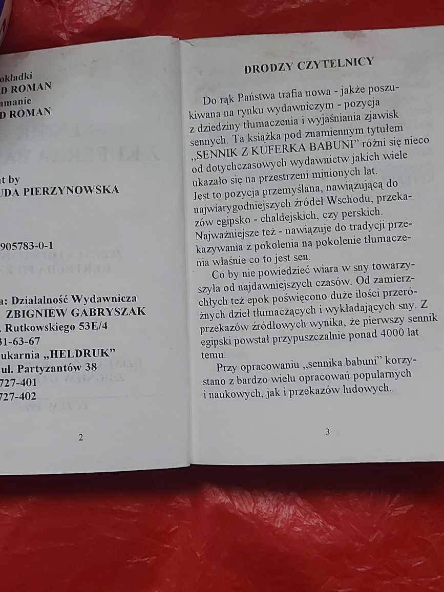 Książka SENNIK z kuferka babuni 1996rok