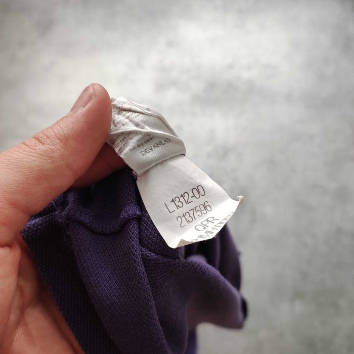 MĘSKA Koszulka Bawełna Fioletowa PREMIUM Polo Długi Rękaw Lacoste Haft